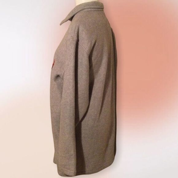 Scandia Woods‎ Vintage Zip Gray/Tan Sweatshirt Embroidered Red Cardinal M/L - Picture 4 of 10